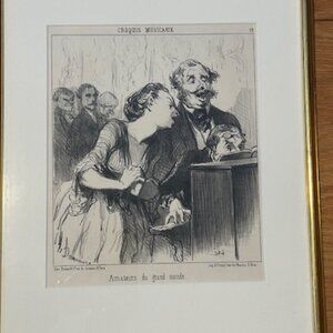 Honore Daumier lithograph "Croquis Musicaux" -the "Amateurs du grand monde"
